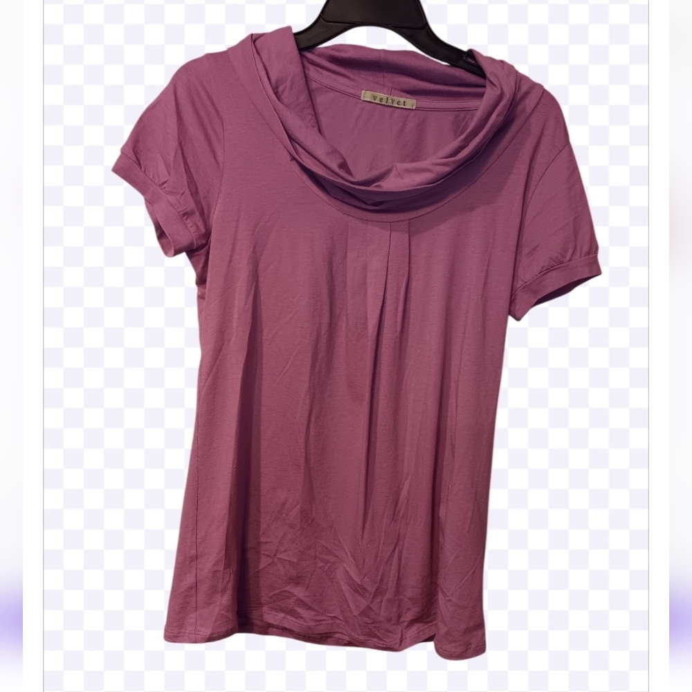 Velvet by Graham & Spencer Purple Short Sleeve Top Sz M Y2k Style